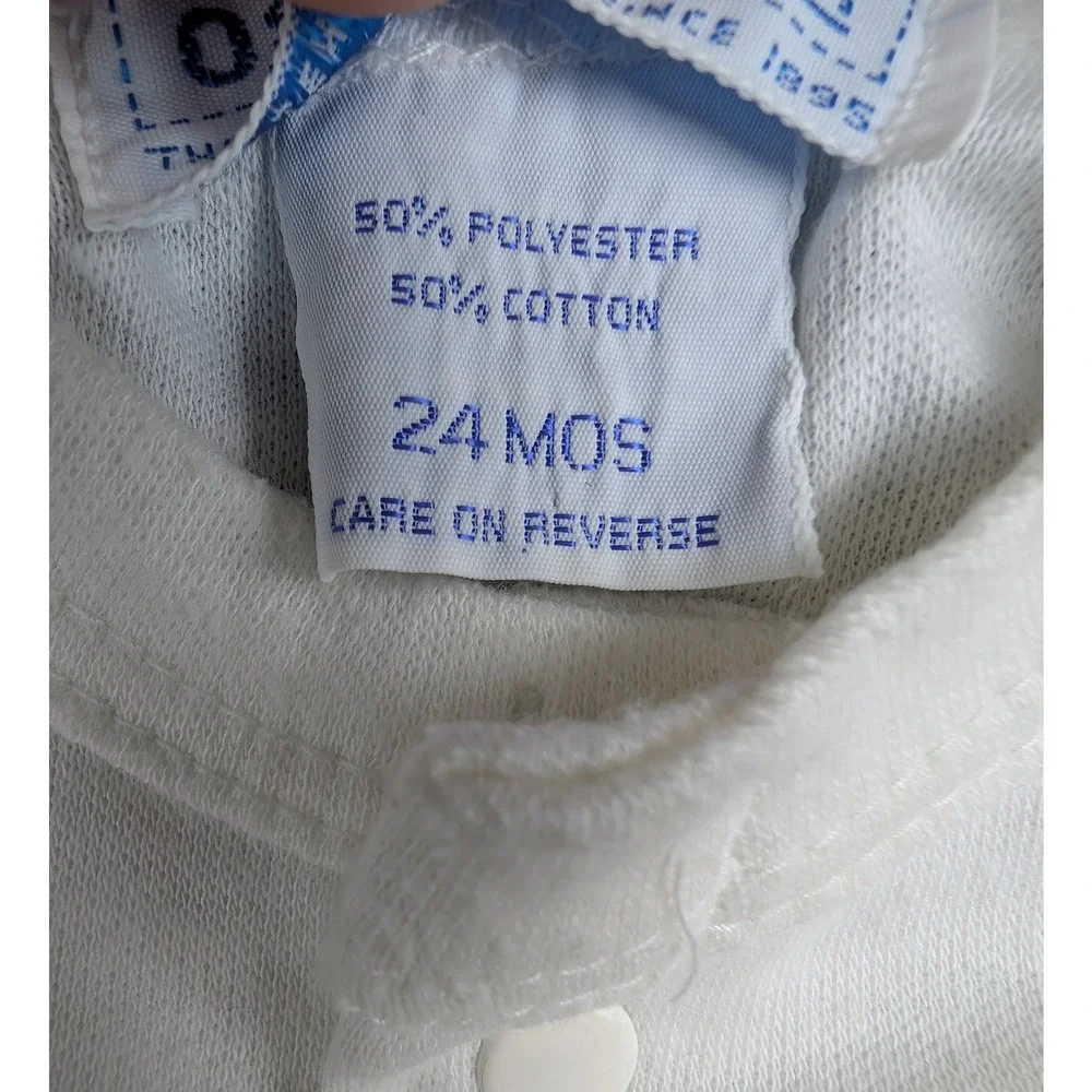 Vintage OshKosh BGosh Shirt Baby Boys 24M Genuine Article Tee Blue Retro Sporty